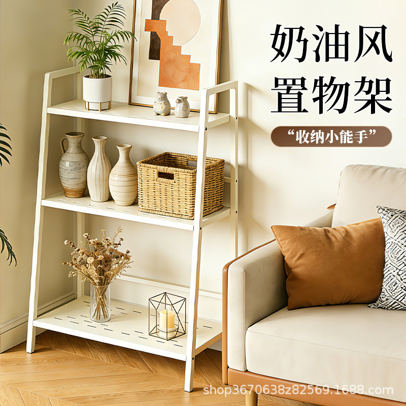 Floor-standing shelving unit, bedroom, angled shelving, multi-layer storage rack, snack shelf, bookshelf, kitchen, bathroom, and toilet shelf