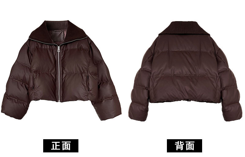 翻领针织3色羽绒服正反面