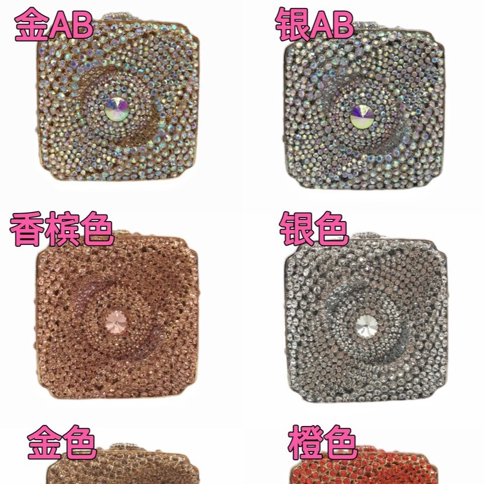* Nuevo cosmos ojo de diamante bolso de banquete de mujer diamante de mano caja cuadrada Stone Clutch oro