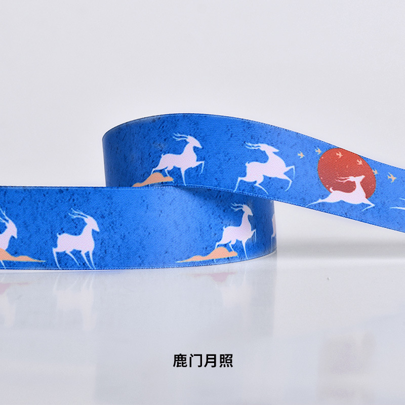 Cintas personalizadas tecnología de transferencia térmica un rollo de logotipo personalizado impresión de flores pastel de estilo nacional personalizado cinta