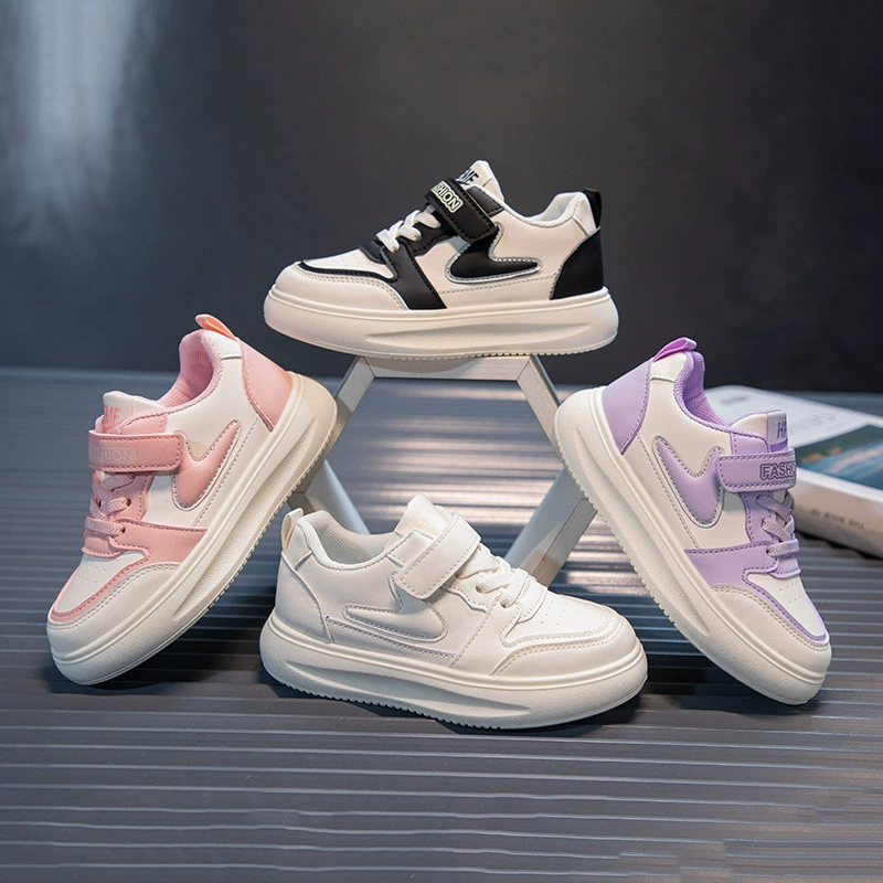 Детская обувь для катания для мальчиков и девочек повседневная обувь весна и осень новые модели s маленькие белые туфли для студентов с мягкой подошвкой спортивная детская обувь