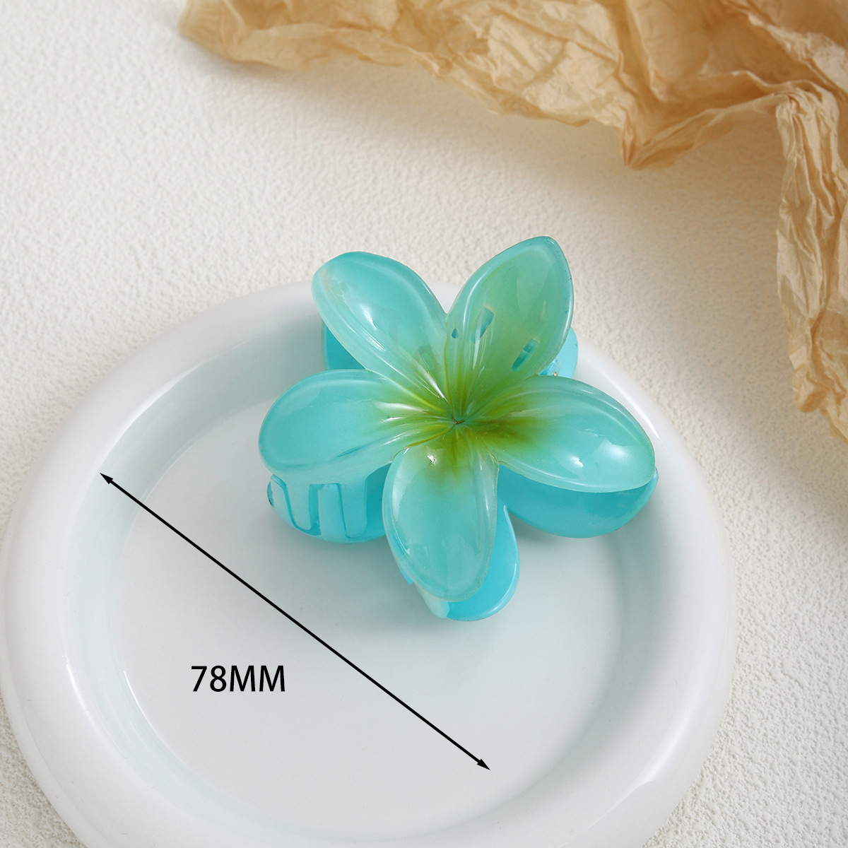 Green gradient flower clip 8cm