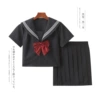 T-shirt, set, bow tie, with short sleeve