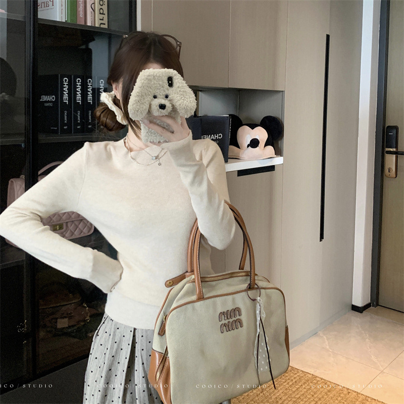 大码女装秋冬胖mm两件套打底衫长袖+叠穿针织吊带毛衣套装|undefined