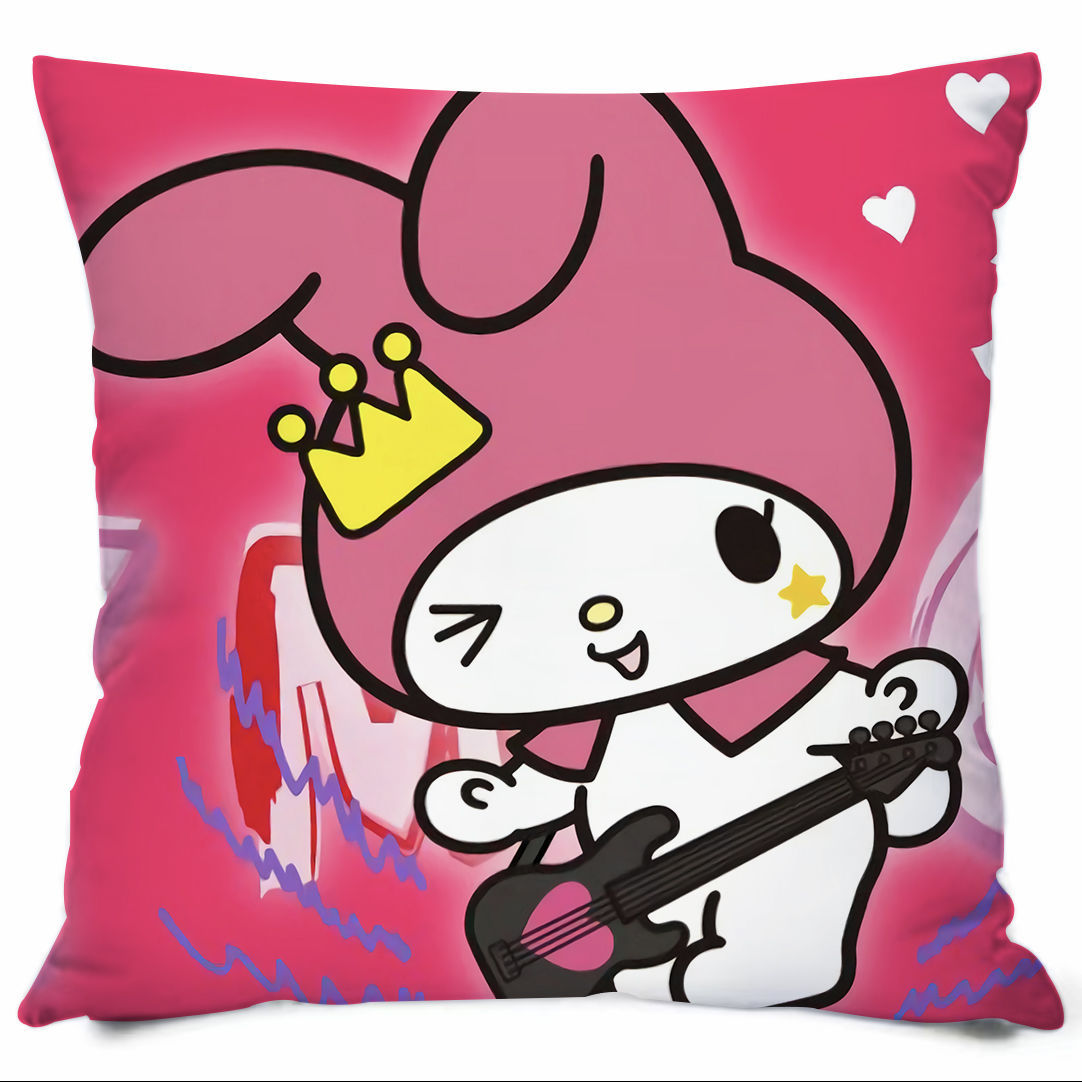 Almohada con estampado de dibujos animados de Sanrio, linda almohada de sofá para dormitorio, cojín de cabecera, cojín de asiento con soporte lumbar para coche
