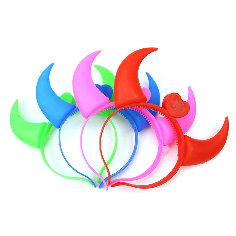 Mercado nocturno de Amazon tocado luminoso con lámpara tocado luminoso de cuerno de toro brillante tocado para el cabello brillante tocado para el cabello pinzas para el cabello