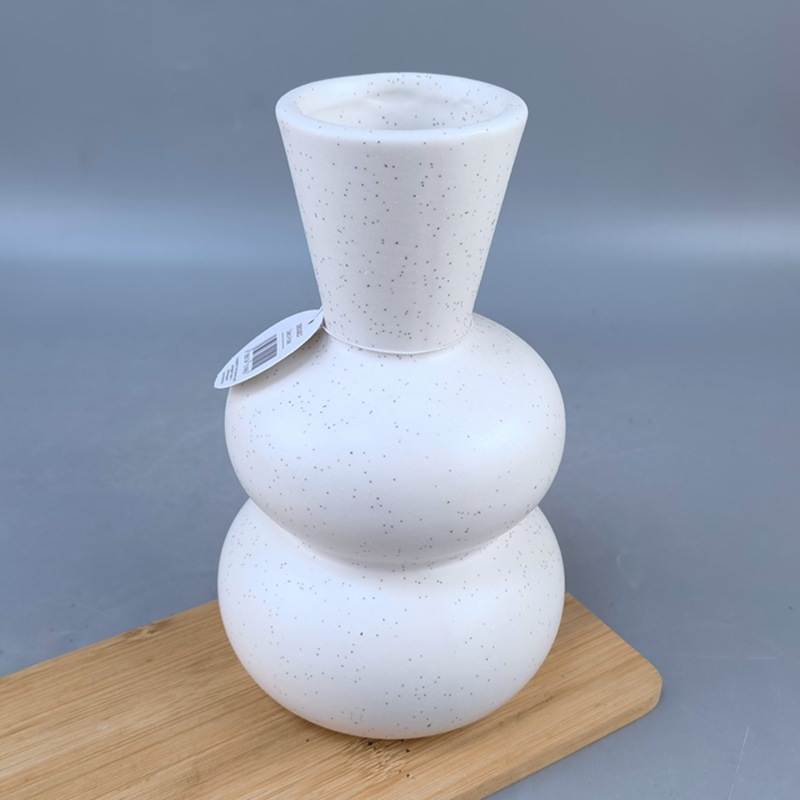 Florero de calabaza de flores de cerámica cuidadosamente seleccionado, florero de cerámica, inserto de flores de carretera a rayas, decoración creativa del hogar