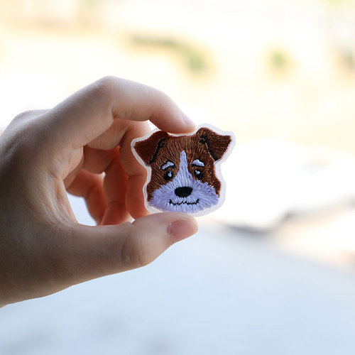 Self-adhesive cute dog fabric patch, no sewing, no sewing decorative clothing pants down jacket hole fabric patch, patch sticker