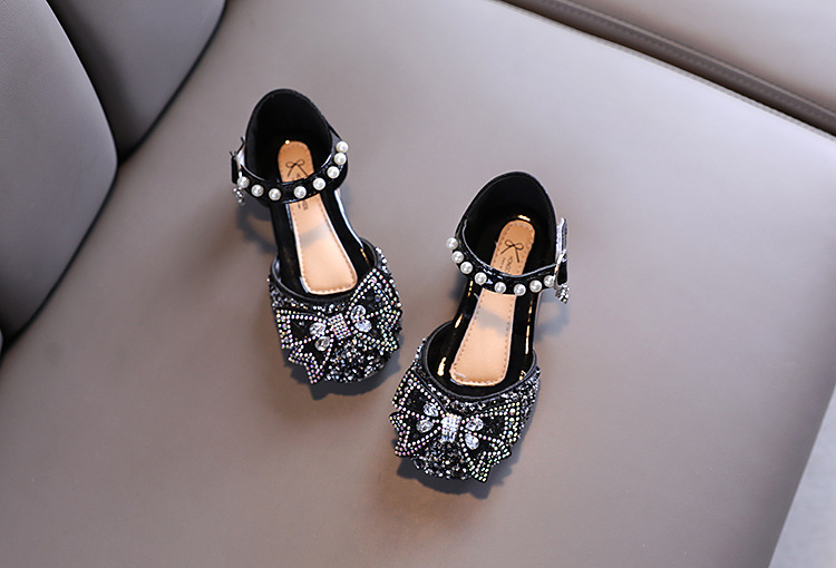 Sandali edizione coreana da ragazza con fiocco principessa suola morbida scarpe da ballo per bambini medie e grandi_voghion.com