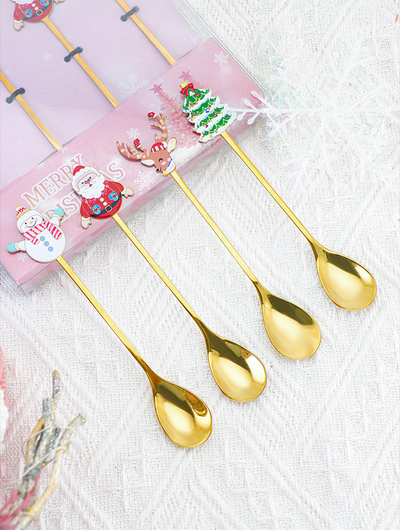 15g Weight Tableware Kitchen and drinking utensils Christmas Fashion Cartoon Stainless Steel Tableware