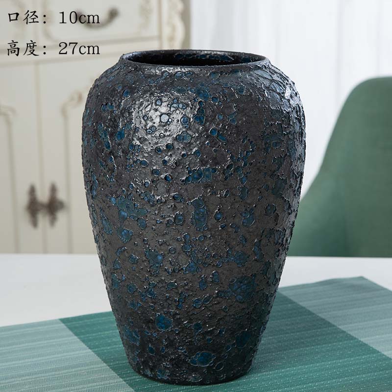 Jingdezhen nuevo jarrón de cerámica china planta maceta de flores de cerámica vintage flor seca sala de estar decoración moderna simple estricta