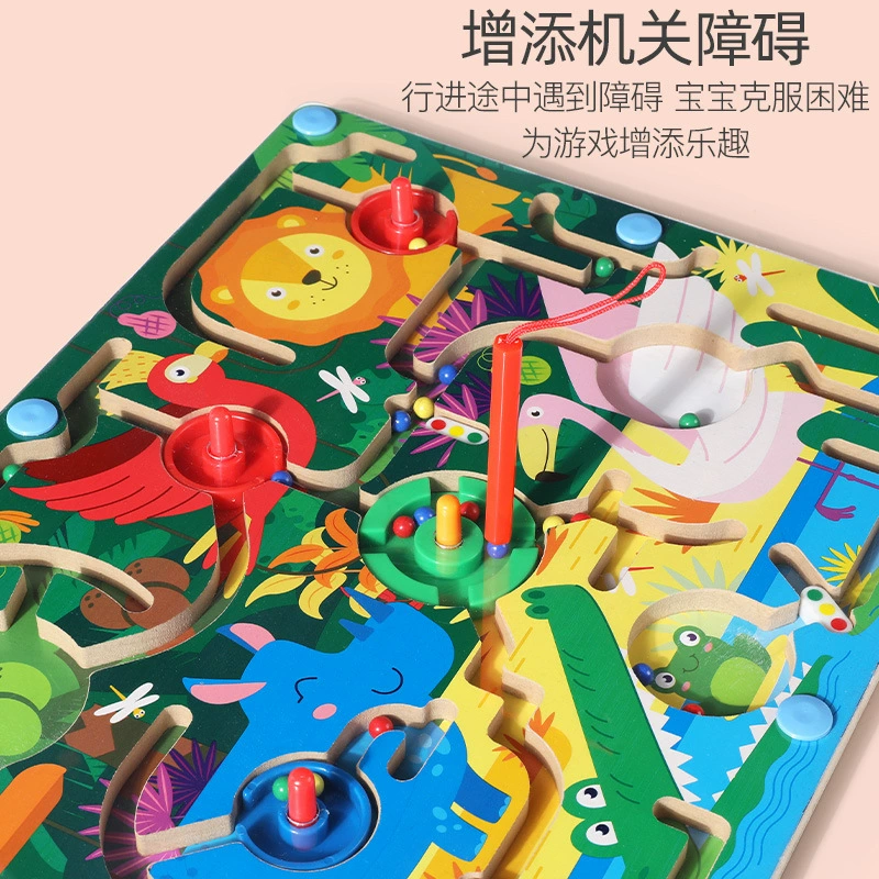 Роликовый лабиринт, динозавр, магнитная настольная игра, игрушка