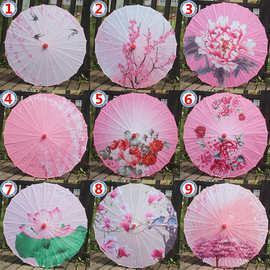 人物樱花吊顶童古典走秀防晒旗袍汉服油纸伞古装中国风古典绸布伞