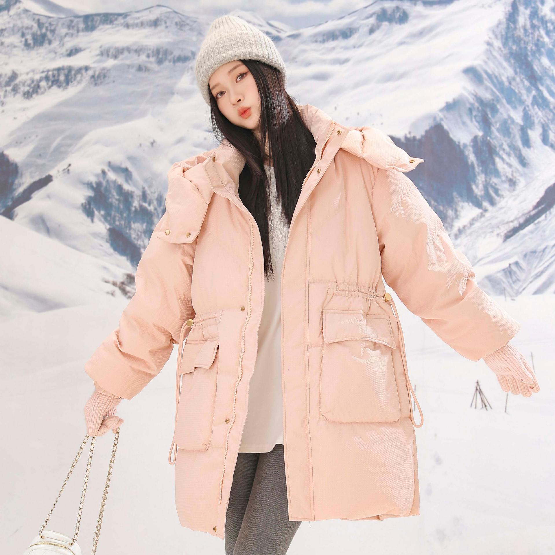 2024 New Plus Size Maternity down Jacket for Women with Removable Hood Thickeneded Long 90 White Duck down 2403