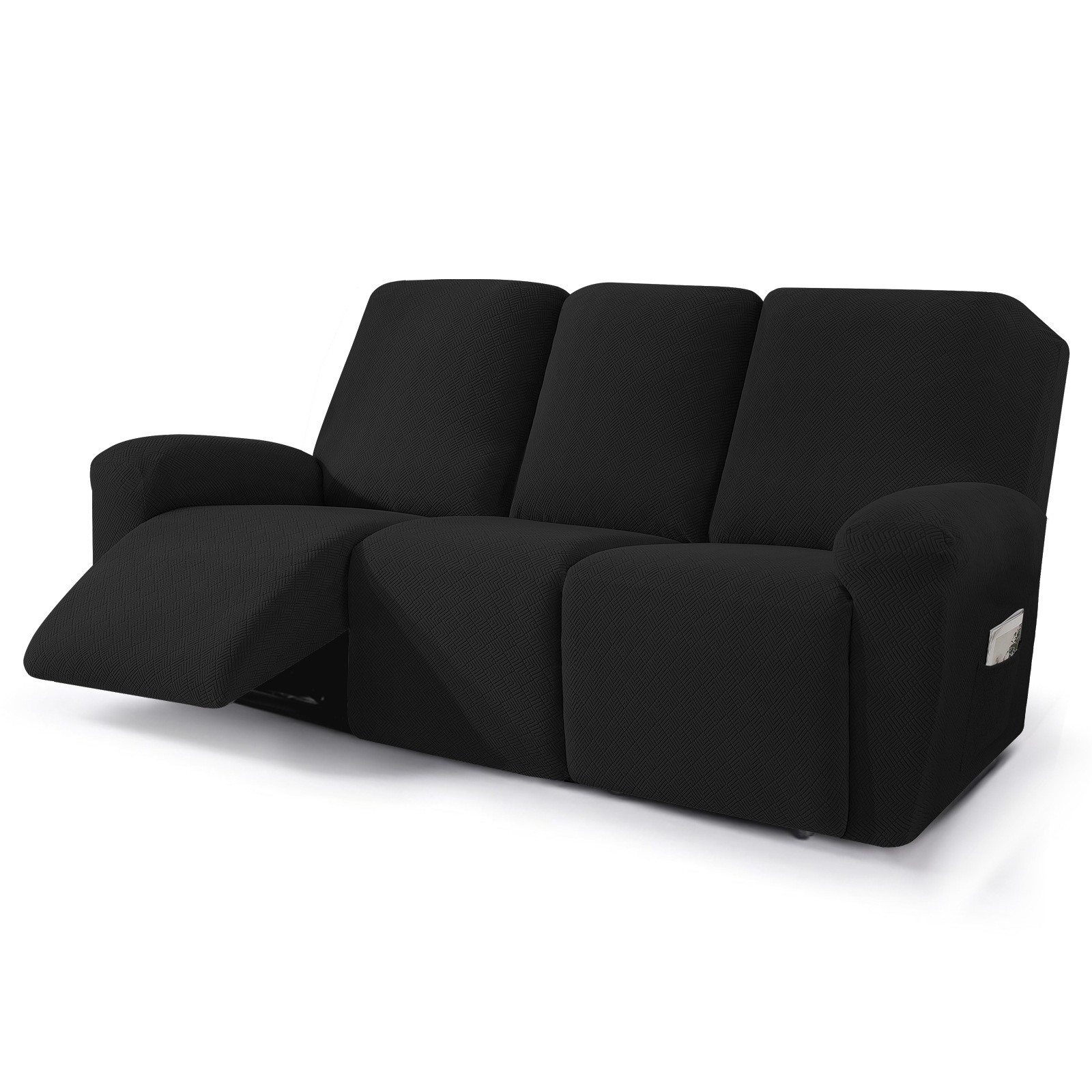 Nueva cubierta de sillón reclinable Jacquard diamante cubierta de sillón reclinable elástica cubierta de sofá de cuatro estaciones con bolsillo cubierta de sillón de masaje de color sólido