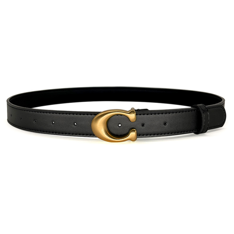 Women's belt versatile light luxury jeans belt Women's decorative 2023 New Internet celebrity C buckle fashion