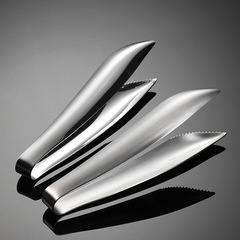 Earn 304 stainless steel short food tongs with bright sand finish, towel clips for buffet, heavy-duty ice tongs, hotel tableware