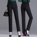 专柜高档小直筒黑色裤子秋冬新款高端经典垂感气质职业百搭西裤女