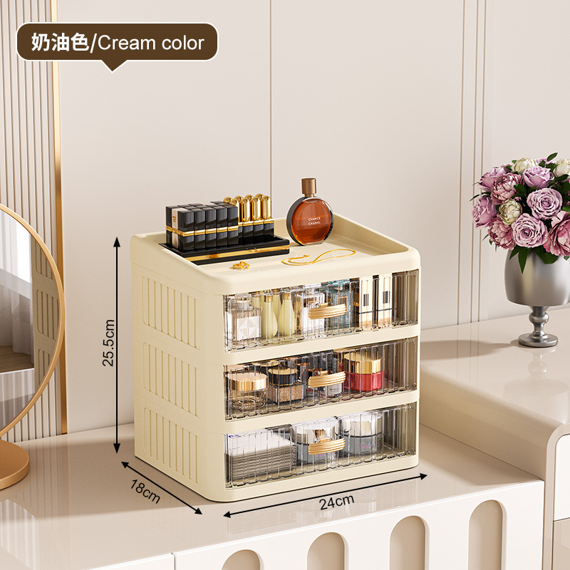 ライト高級スキンケア防塵家庭用引き出し型口紅ドレッシングテーブル化粧品収納ボックスジュエリー収納棚|undefined