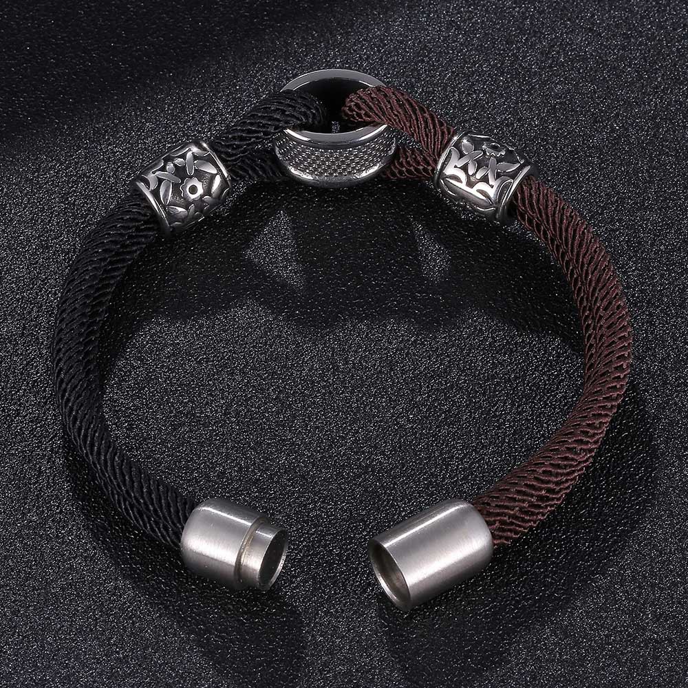 45g Weight 304 Stainless Steel Pendant Material Bracelets Classification Milan Rope Chain Material Cord String Chain Type Street Occasion 304 Stainless Steel, rope Material Color Block Pattern All Seasons Season Men's Gender Plating Design Streetwear Style Streetwear Color Block 304 Stainless Steel Rope Plating Men's Bracelets Men Cord & Leather Bracelets 5