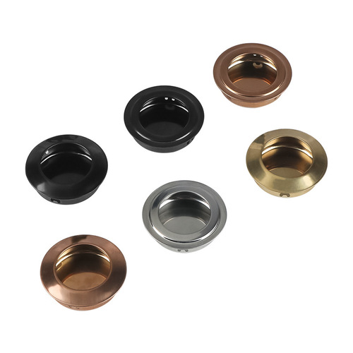 Built-in handle, hidden handle, modern simple slotted handle, kitchen sliding cabinet door, round buckle handle