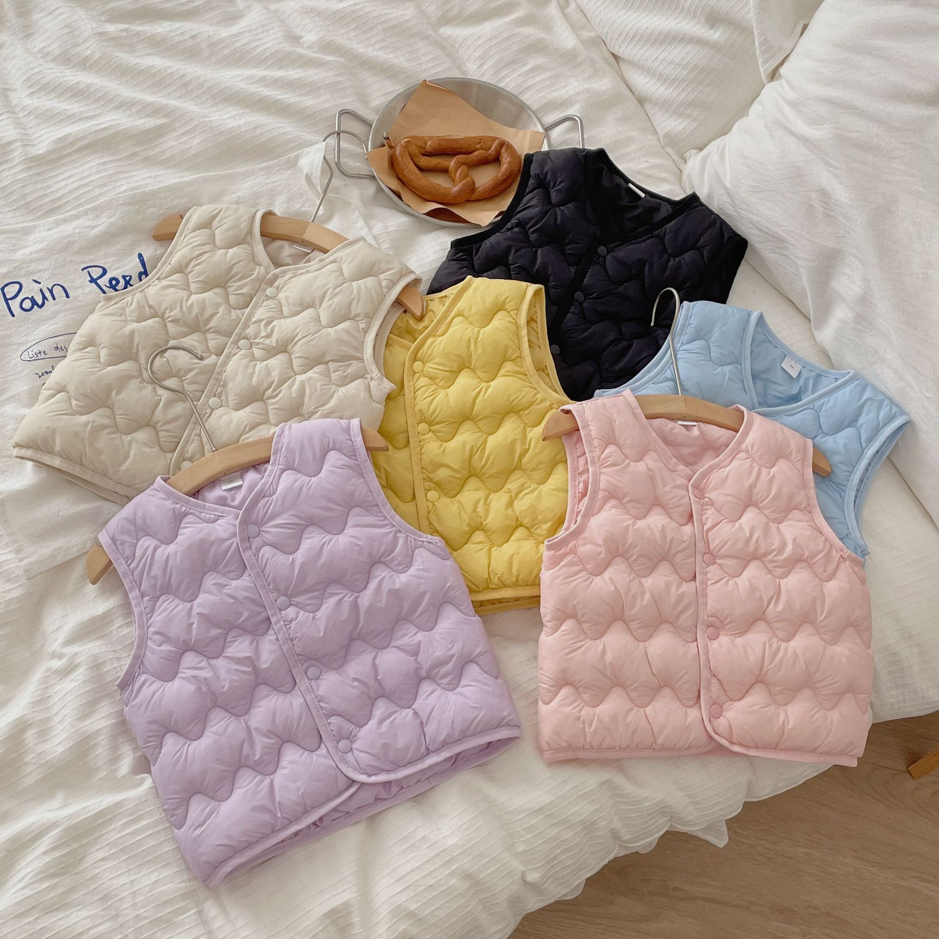 Otoño y invierno nuevo chaleco de plumón de algodón para bebés super suave chaqueta de algodón para niños y niñas