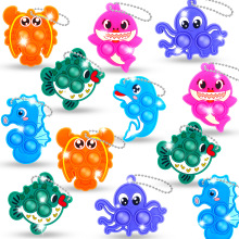 跨境新款硅胶灭鼠先锋海洋动物卡通硅胶减压玩具指尖泡泡乐解压
