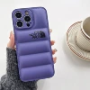Down jacket, purple phone case
