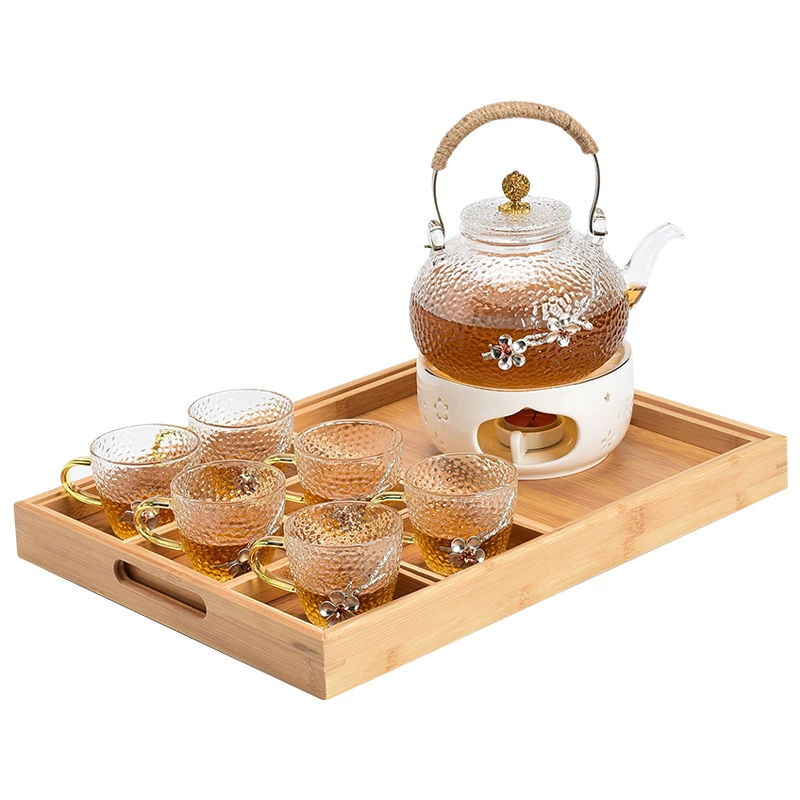 Flavored tea, teapot, set, glass explosion-proof candle for home use