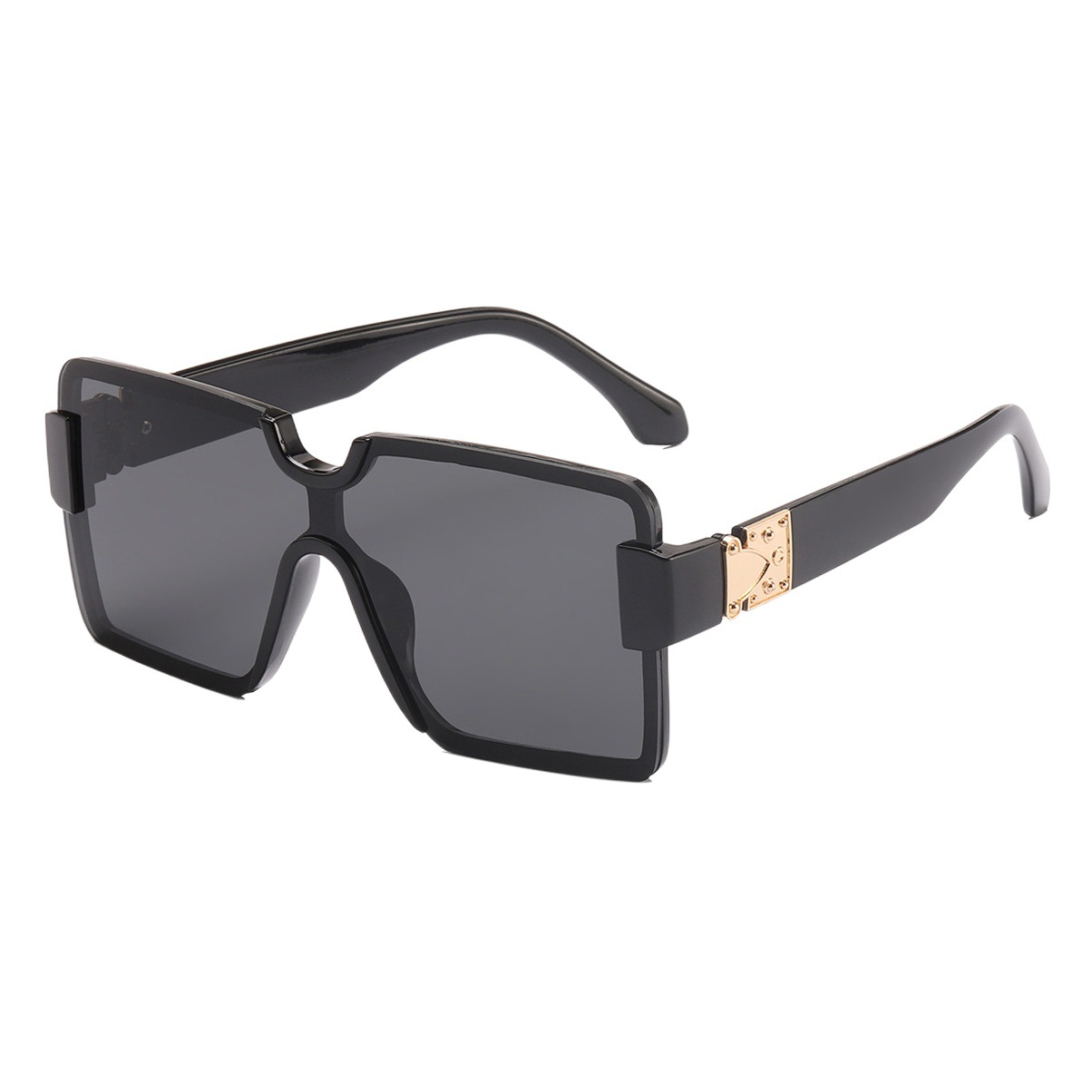 2022 nueva moda personalizada sin montura de una pieza gafas de sol cuadradas casual retro gafas de sol de tiro callejero 98060