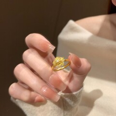 新款橙光戒指女可调节指环气质轻奢小众高级感简约百搭设计送女友