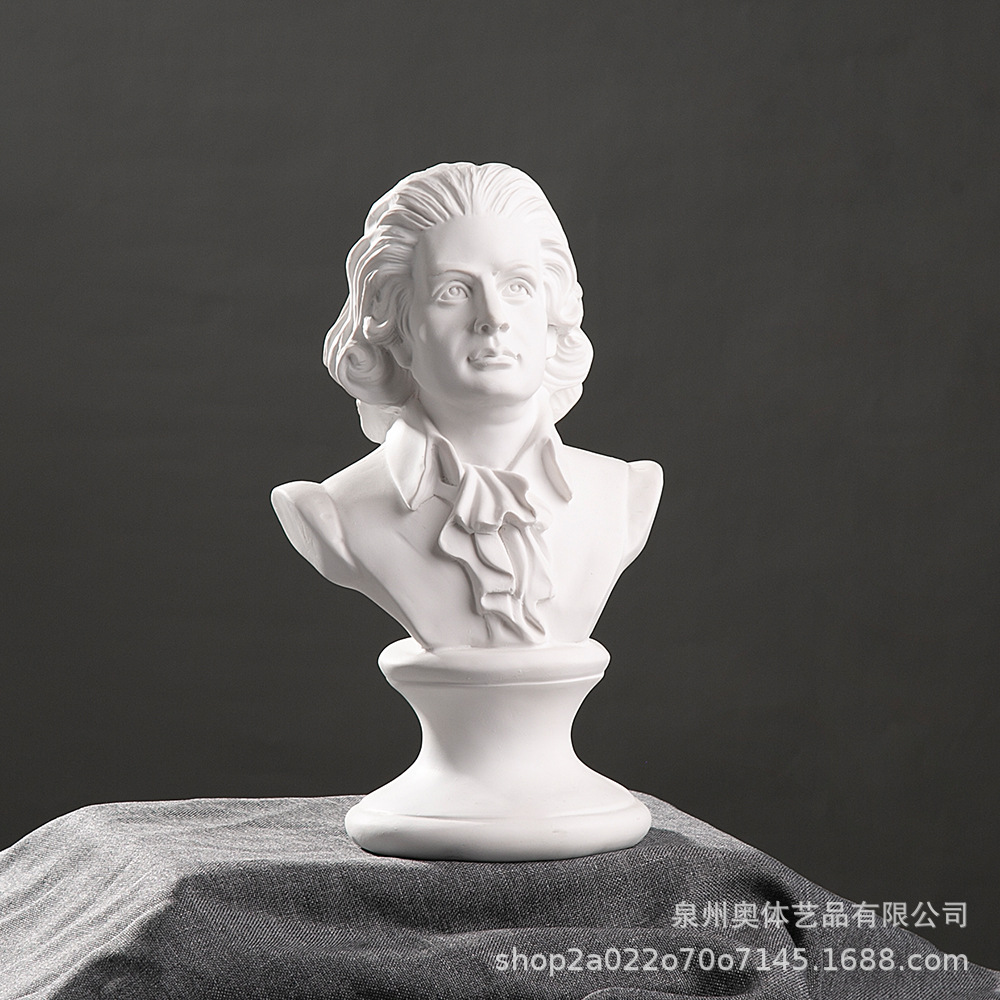 石膏像莫扎特30CM美术教具头像石膏模型素描石膏雕塑装饰几何体