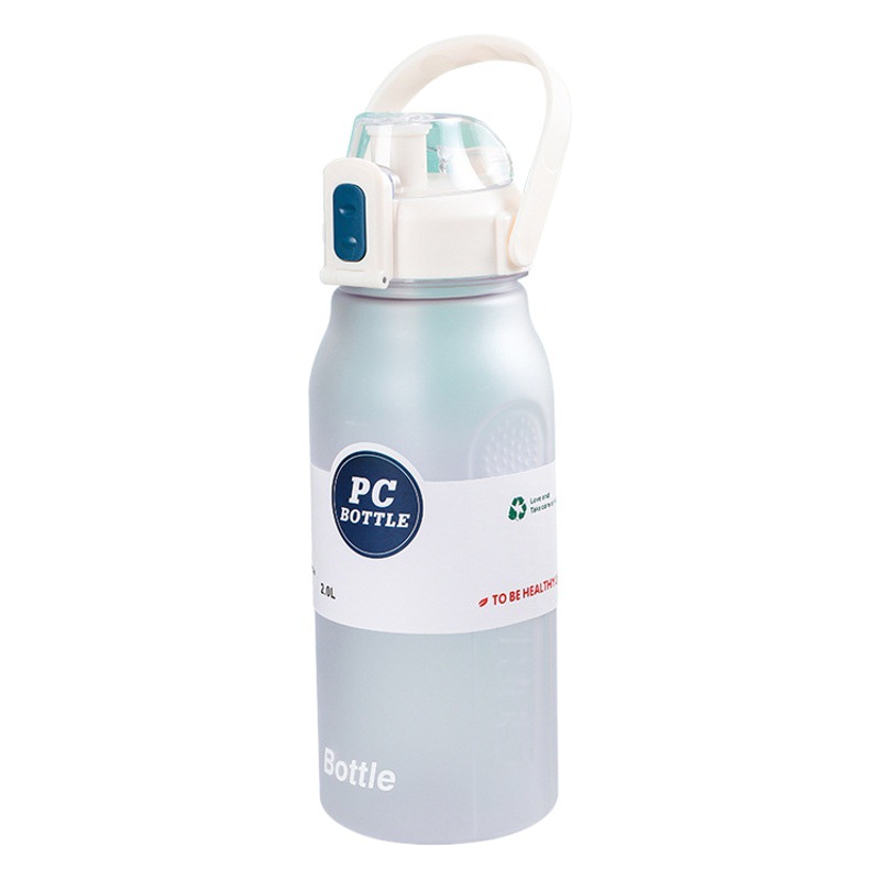 Simple de moda portátil agua potable gran capacidad Internet celebridad deportes taza portátil Tritan agua taza con paja 2000ml