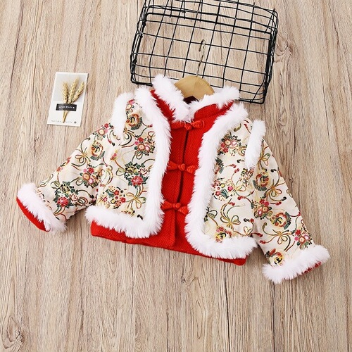 New new style girl baby China style long-sleeved cheongsam button dress, children's wear, Tang suit, Han suit