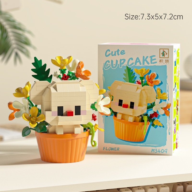 Le transfronterizo postre de dibujos animados muñeca ensamblaje de bloques de construcción decoración caja ciega juguetes de puzzle para niños 1 de junio tienda de regalo