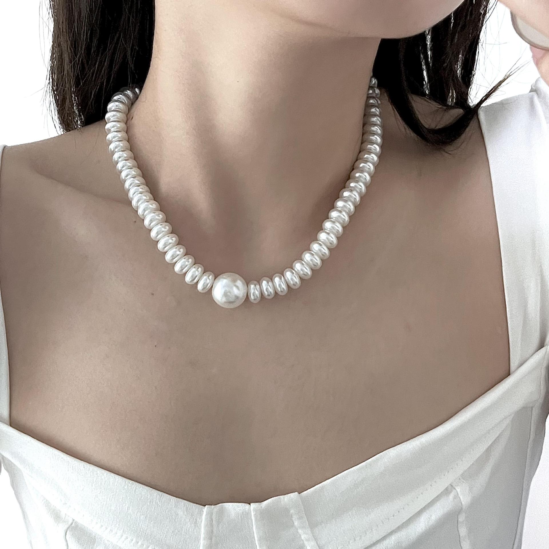 Womenu0027S Simple Style Geometric Imitation Pearl Pearl Necklace Beaded
