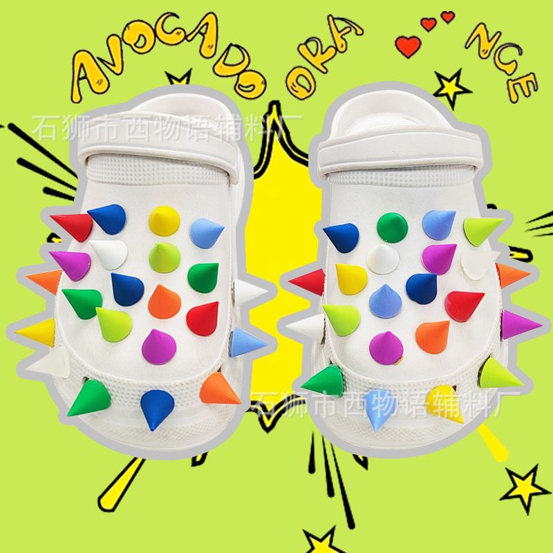 Fashionable trend Crocs-style slippers with studs