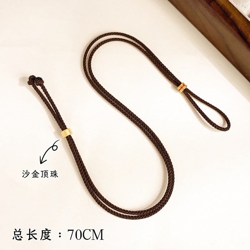 編みロープ ゴールドストア同型編みロープ 高級ロープ 高級ネックレスロープ サンドゴールドペンダントストラップ付き 男女兼用|undefined