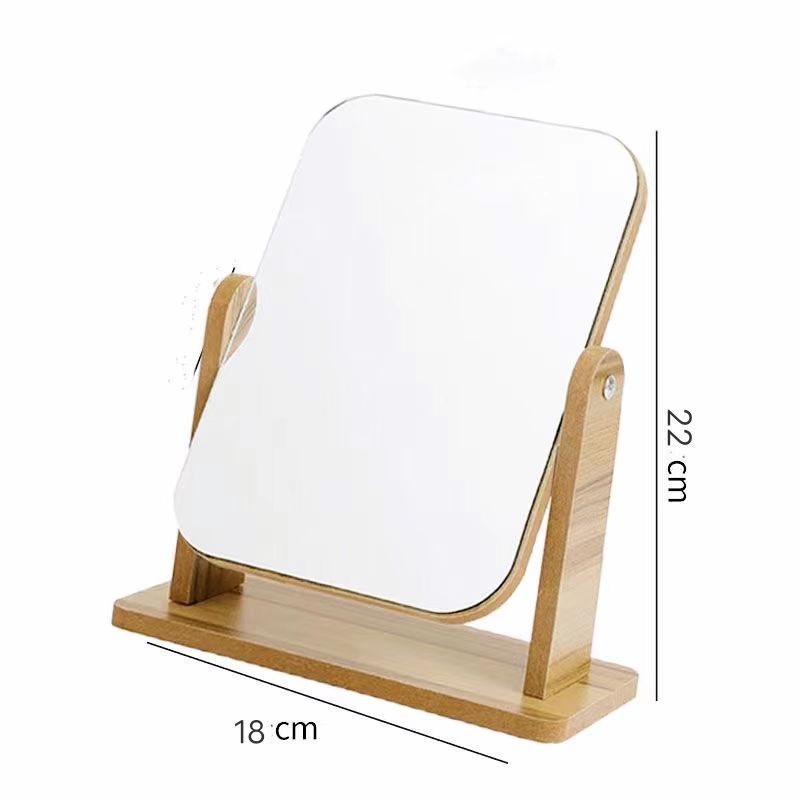 Espejo de maquillaje de escritorio de madera HD de un solo lado espejo de tocador de escritorio dormitorio regalo de cumpleaños con letras