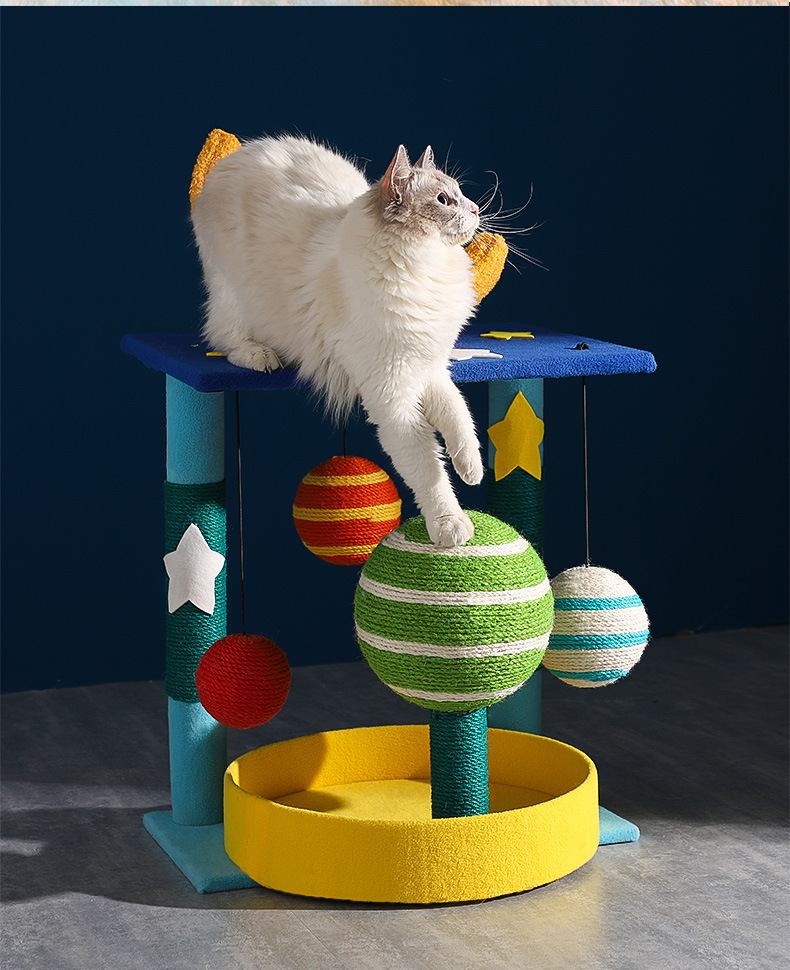 Four-tier Cat Tree With Sisal Scratching Post And Bed For Kittens_voghion.com