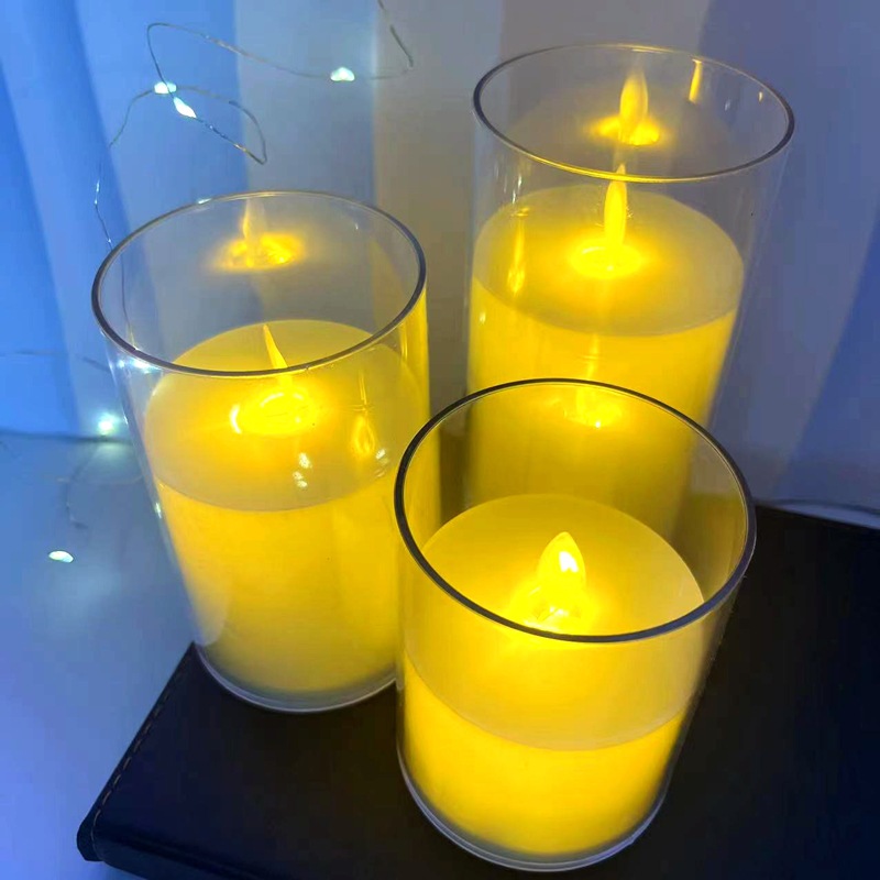 仿真摇摆LED电子蜡烛亚克力玻璃杯蜡圣诞节生日婚庆
