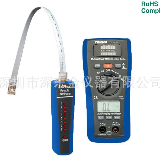 TENMA 72-8495 Сетевой анализатор, тестер, ЖК-дисплей, локальная сеть
