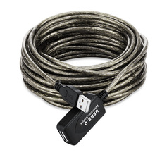 USB2.0延长线5米信号放大器A/F公对母数据线带芯片编织连接线10米
