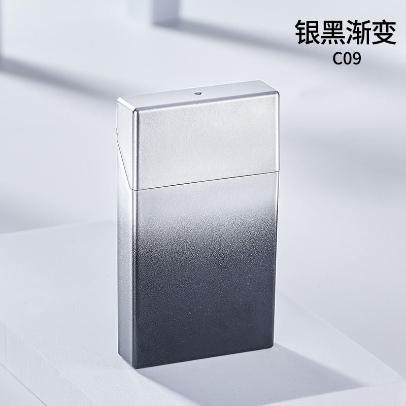 发光透明烟盒USB充电点烟器20支一体透明塑料抗压通用烟盒保护套|undefined