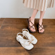 Toe Roman Sandals for Women 2024 Summer New Fairy Style with Skirt Flat Bottom Soft Bottom Beach Sandals Instagram Tide