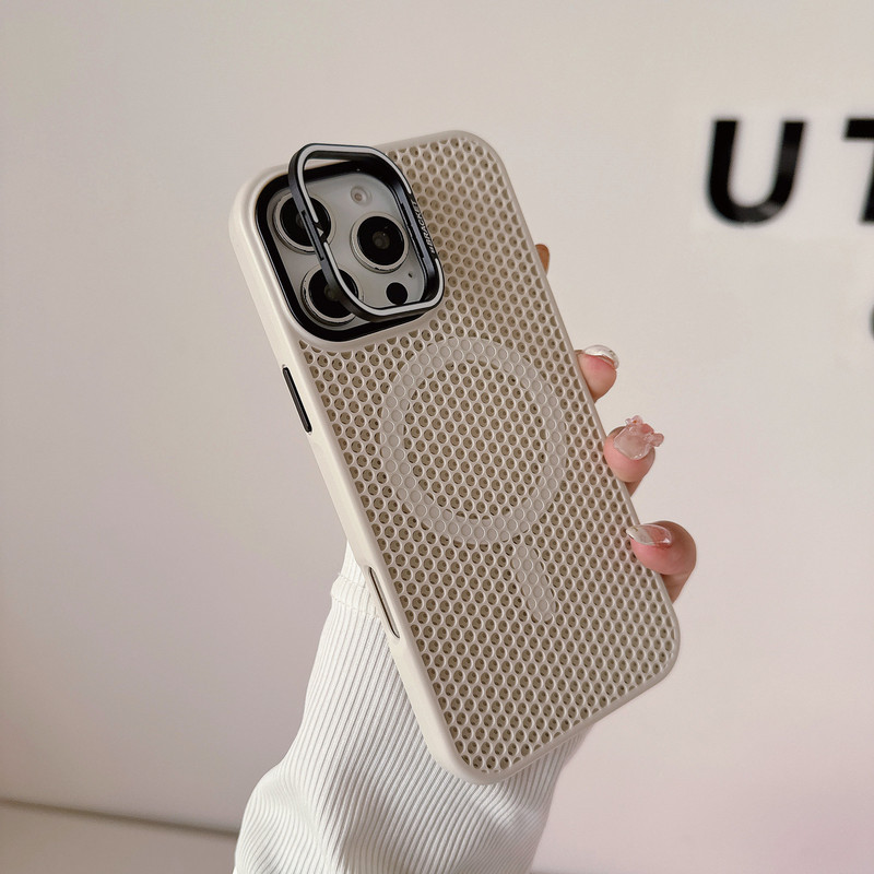 放熱磁気レンズホルダー携帯電話ケース Apple 16promax 携帯電話ケースハニカム iPhone 保護カバーに適しています|undefined