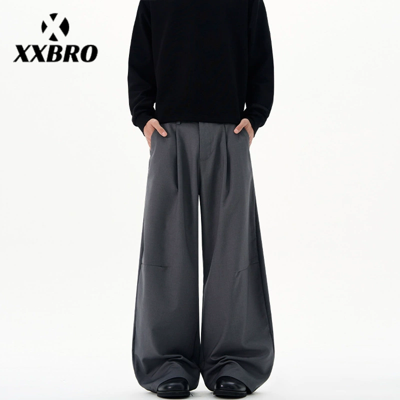 xxbro мужская одежда # Летние модные повседневные широкие брюки с драпировкой и плиссировкой в ​​виде изогнутой дуги