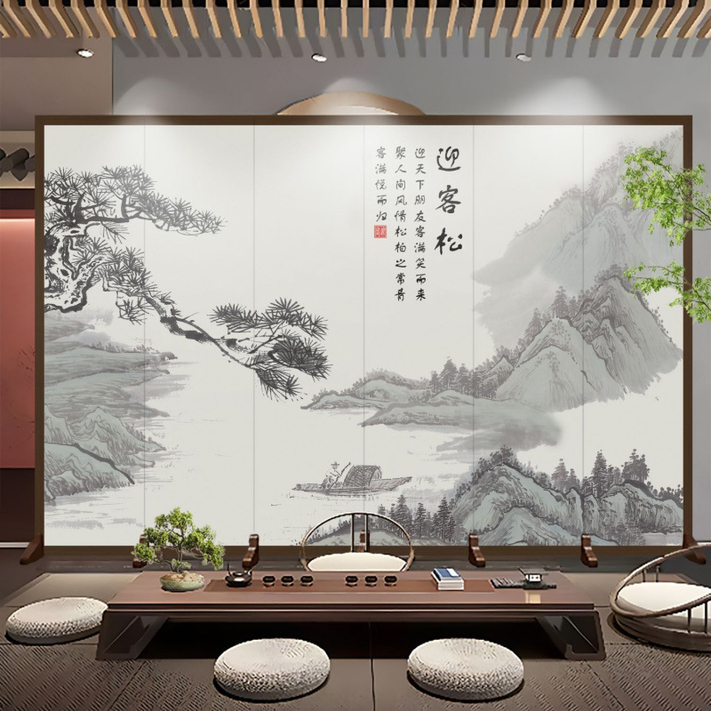 Screen Entry Door Partition Living Room Folding Mobile Entrance Blocking Office Hotel Background Decorative Painting