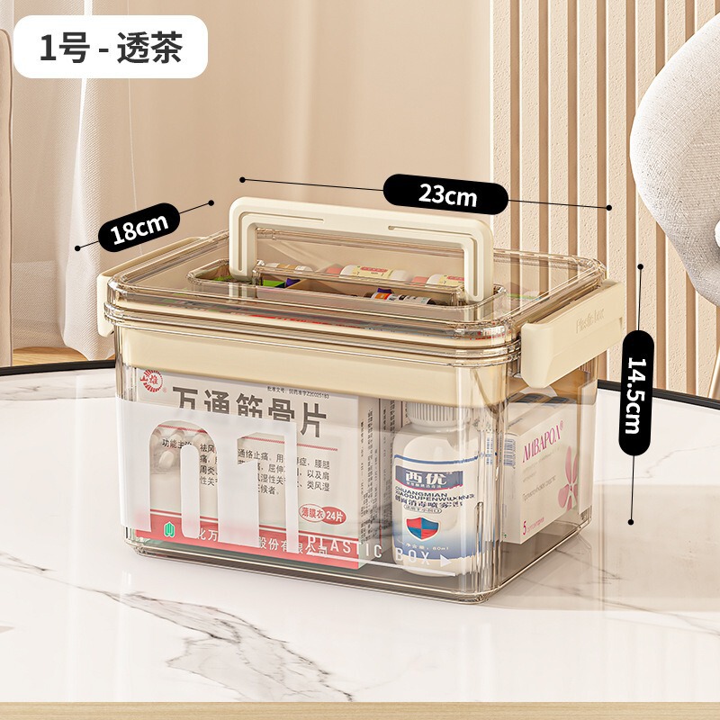 家用透明大容量收纳箱大号家庭装医疗箱多层药箱便携式药品收纳盒|undefined