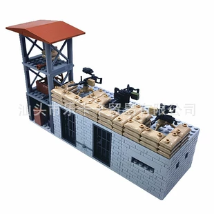 Военная база с постом мелкие детали конструктора MOC